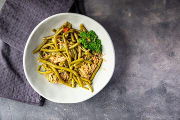 rice noodles, green bean, vegetable, asian food delicious snack healthy meal food snack on the table copy space food background rustic top view
