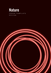 Vector abstract background with overlapping circles. chaotic movement. Round banner with empty space for text. Science and communication concept. Vector