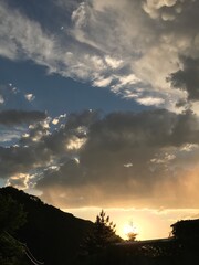 sunset in the mountains