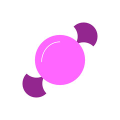 Purple candy with a glare on a white background. Vector illustration.