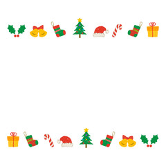 Obraz premium 手描きのクリスマスイラストのフレーム