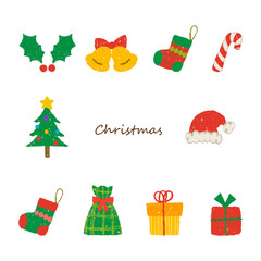 手描きのクリスマスイラスト　セット