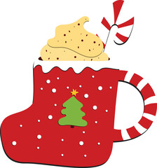 Vector of the christmas cup 