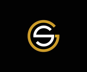 Modern Simple Letter Mark Initial GS Logo Design Template