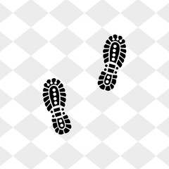 pair of boot tracks simple black flat vector illustration