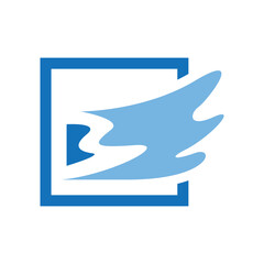 Creative Letter B with Wave shape