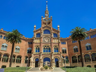 Fototapeta na wymiar Famous building Hospital Sant Pau in Barcelona Catalonia Spain