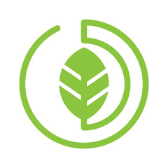 Green Leaf and Circle Line Logo