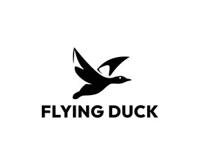 Simple Flying Duck Logo Design Template