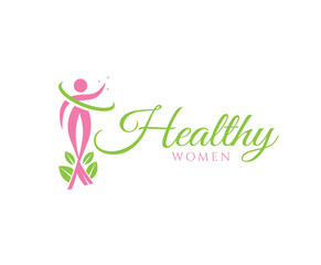 Simple Healthy Women Logo Design Template