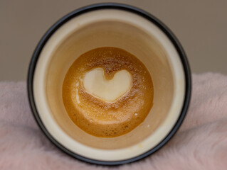 Amazing a heart shape formed on the bottom of my Piccolo Latte. After completing my coffee a love heart appeared in the bottom of the cup its truly freakish  
