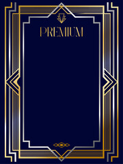 Art Deco golden silver Frame luxury golden frames luxury line vector illustration