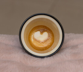 Amazing a heart shape formed on the bottom of my Piccolo Latte. After completing my coffee a love heart appeared in the bottom of the cup its truly freakish  