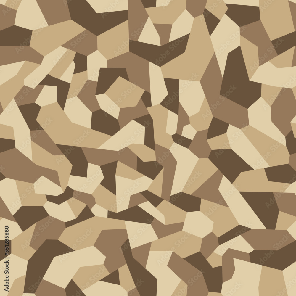 Poster Geometric camouflage seamless pattern. Abstract modern military urban camo texture for fabric and fashion print. Vector background.