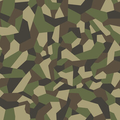 Geometric camouflage seamless pattern. Abstract modern military urban camo texture for fabric and fashion print. Vector background.