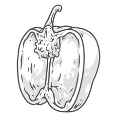 Bell paprika monochrome vintage logotype