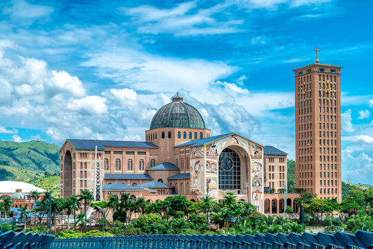 Aparecida, Brazil - March 13, 2022: Basilica of Our Lady of Aparecida