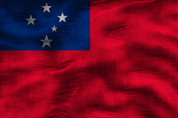 National flag of Samoa. Background  with flag of Samoa.