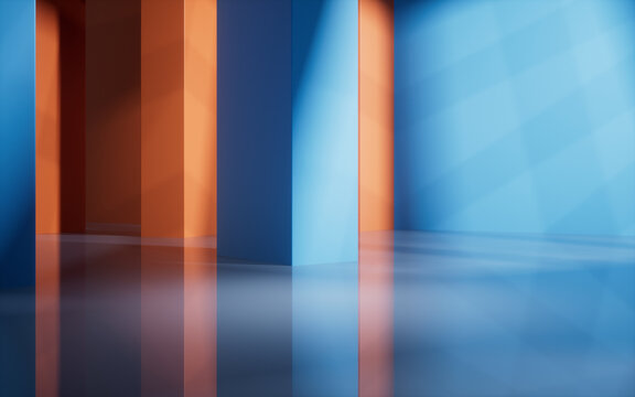 Abstract geometric interior structure, 3d rendering.