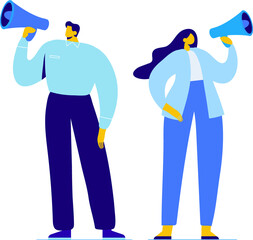 Partnership. Team working, cooperation.Illustration in flat design style.	
