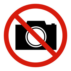 Camera Prohibited Sign On White Background
