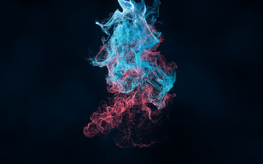 Abstract wave particles, diffuse powder, 3d rendering.