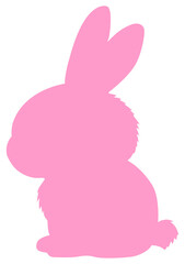 cute pink bunny rabbit silhouette 