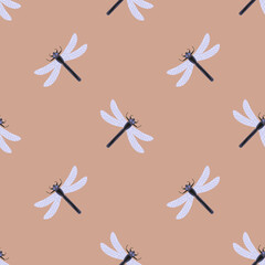 Seamless dragonflies pattern