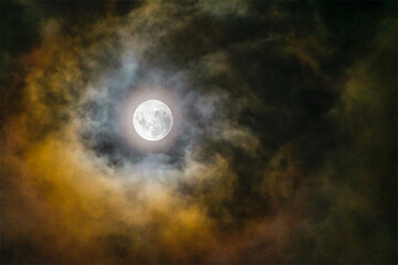 Dark cloudy moonscape