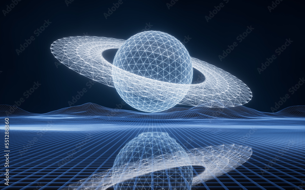 Wall mural Planet and outer space background, 3d rendering.