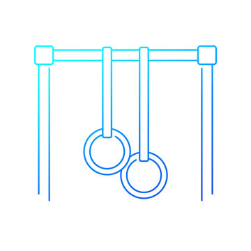 Bar with gymnastics rings linear icon