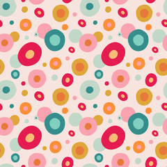 Retro geometric pattern, colorful, pink background
