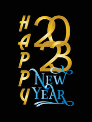 Happy New Year 2023 Golden design