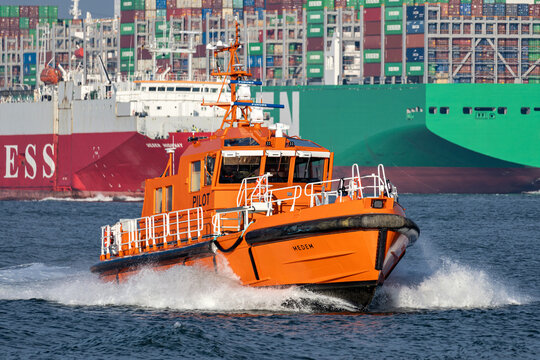 CUXHAVEN, GERMANY - NOVEMBER 21, 2022: pilot boat MEDEM on the river Elbe