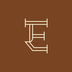 Letter E Elegant Line Logo Vector. Initial E Typography Icon. E Luxury Alphabet. Modern, Elegant, Luxury Style for Company Brand Identity