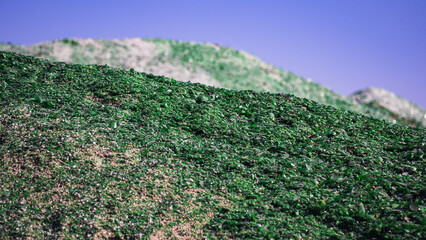 Big dump of green glass