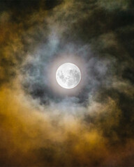 Naklejka na ściany i meble Dark cloudy moonscape