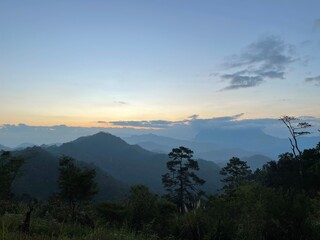 sunset over the mountains