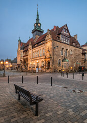 Obraz premium Rathaus Bückeburg zur blauen Stunde