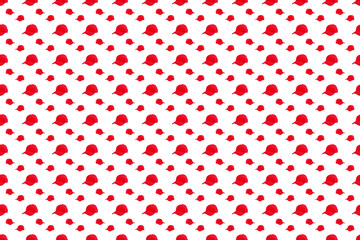 endless pattern, wrapping paper for gifts, packaging: red baseball cap on a white background