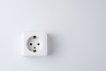 White socket isolated on white background. Electric lighting concept
