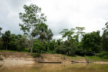 Navigating the Huallaga River in the Amazon region of Peru.