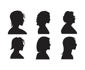 silhouette woman head side view avatar illustration
