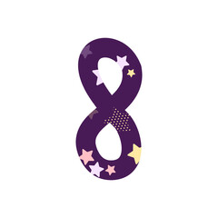 Obraz premium colorful cute star number for decorating or printing for cards or banner