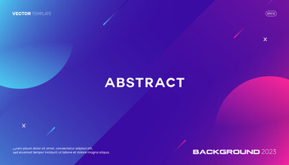 Modern geometric shape background. Future blue and red gradient composition. Vector, 2023