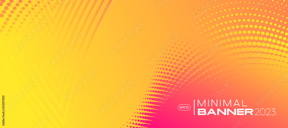 Poster abstract orange background with halftone effect composition. vector, 2023
