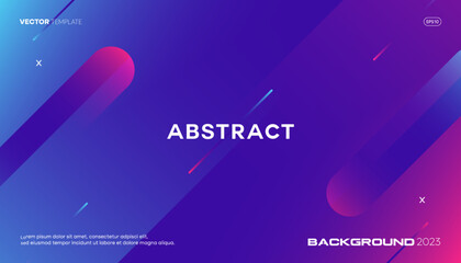 Future geometric shape background with blue and red gradient composition. Modern flyer layout. Vector, 2023