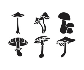 mushroom icons set vector illustration