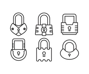 padlock icons set vector illustration