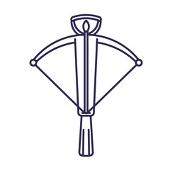 Fototapeta na wymiar crossbow, line design icon on white